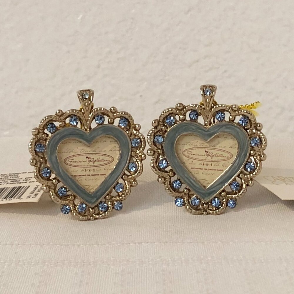 Love/Heart Mini Photo Frame/Pendant/Ornament Set of 2